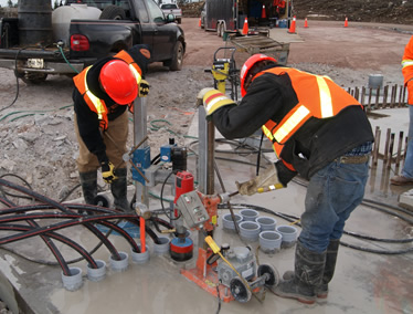 Concrete coring and drilling at Dorion windfarm