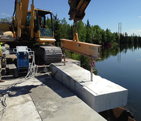 Wiresawing concrete bridge deck in Thunder Bay