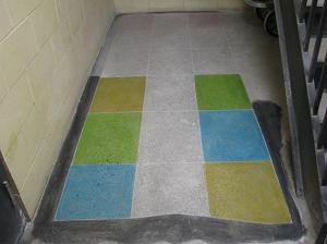 Patch testing acid stain before concrete staining Patch testing acid stain before concrete staining
