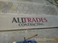 Stencil testing the concrete stain image