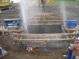 Wire Sawing a 9 foot diameter  concrete pipe
